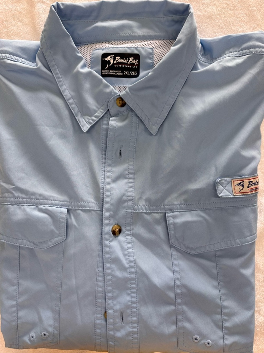 Bimini Bay Light Blue Button-Up Fishing Shirt
